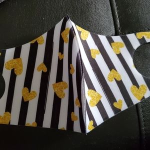 Stripes and Hearts Face Mask